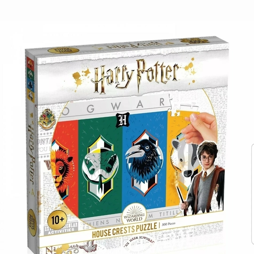 Warner Bros. Hogwarts House Emblems Puzzle - Red, Green, Blue, Yellow